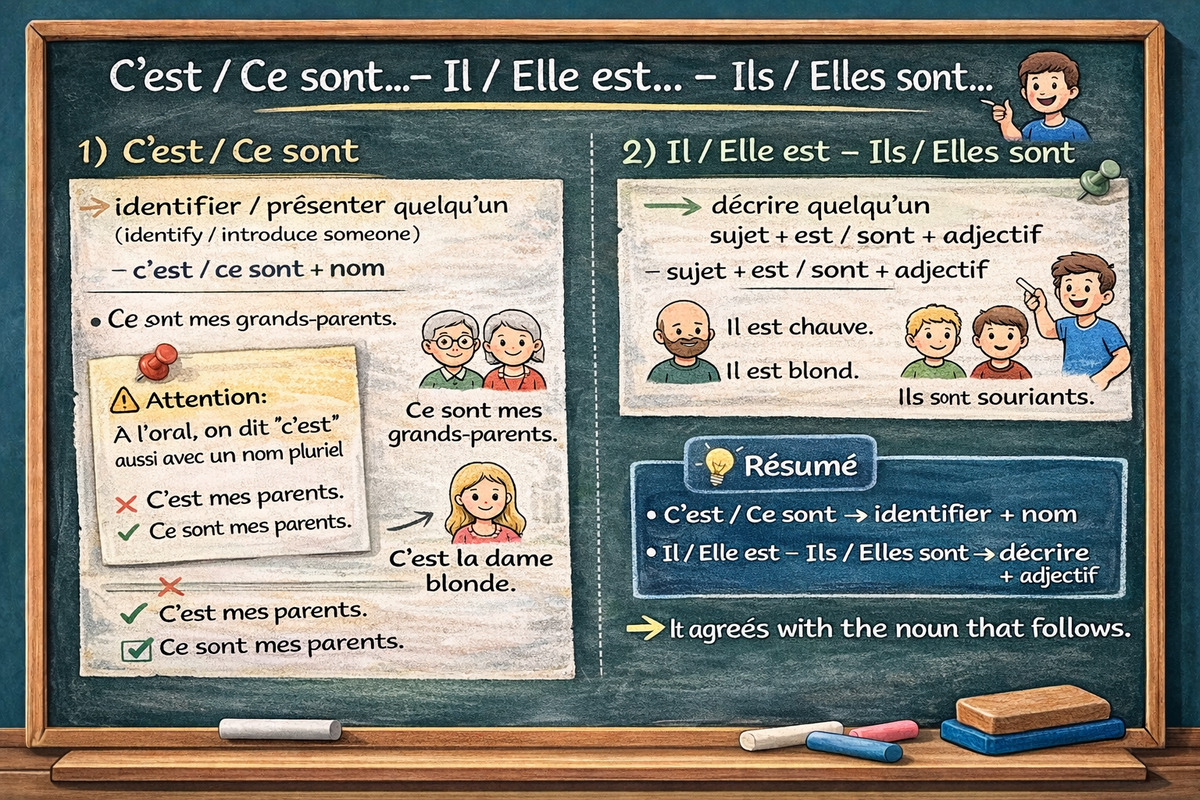Identifier une personne ou decrire une personne - To identify a person or describe a person (Level A1)