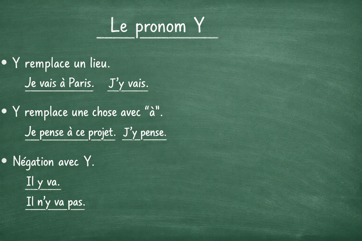 Le pronom Y - The pronoun Y (Level A1)