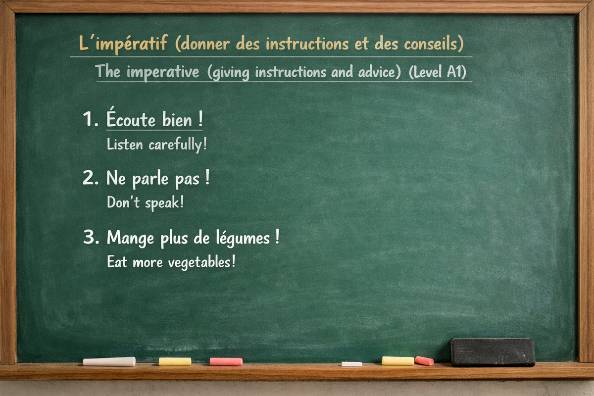 L’impératif (donner des instructions et des conseils) - The imperative (giving instructions and advice) (Level A1)