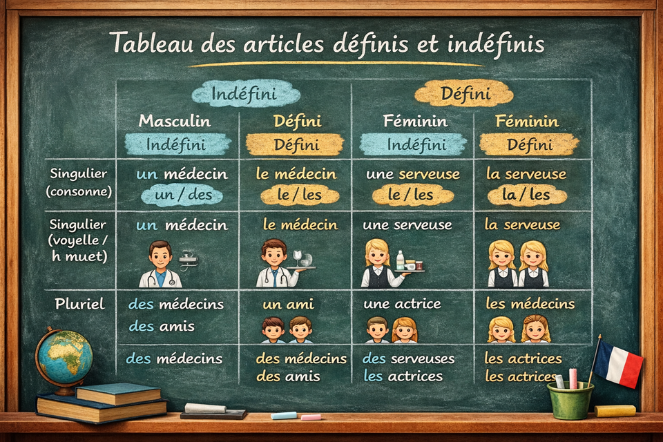 Les articles définis et indéfinis - Definite vs Indefinite Articles in French(A1)
