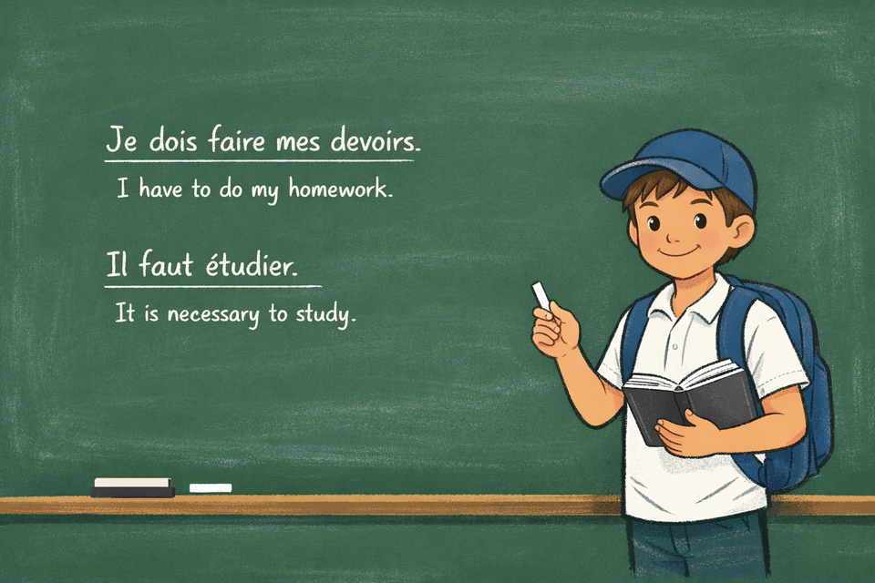 Exprimer l’obligation et l’interdiction avec devoir et falloir - Expressing obligation and prohibition with devoir and falloir Niveau (Level A1)