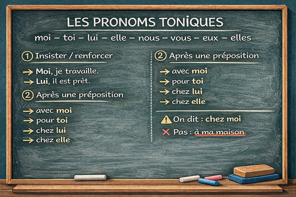 Les pronoms toniques - Stressed pronouns (Level A1)