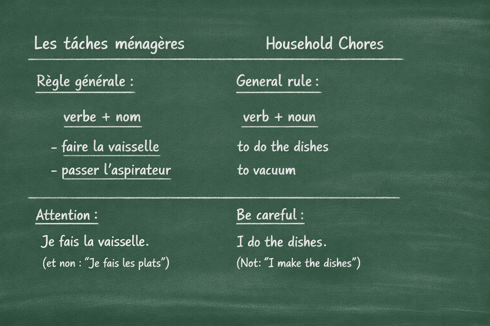 Les tâches ménagères - Household Chores (Level A1)